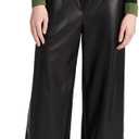 Velvet by Graham & Spencer Women's Jenna Straight Leg Leather Pants (Large, Black)