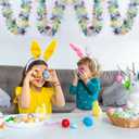 100 FT Easter Tinsel Garland Colorful Bunny Metallic Twisted Hanging Streamer Spring Garland for Easter Decoration Spring Decoration Supply