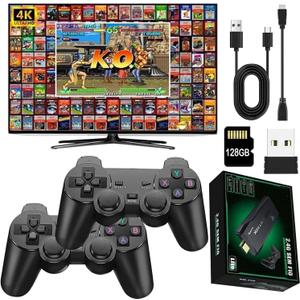 Retro Games Console, Video Game Console with 128G Card, Revisit 20000+ Classic Games, Plug and Play Retro Game Stick for TV, Gifts for Kids Adult (GC007)