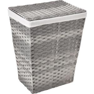 Whitmor Liner and Lid Laundry Hamper, Gray Wash