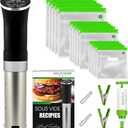 SOUSVIDE ART Sous Vide Cooker Kit - 1000W Immersion Circulator - 15 Vacuum Bags, Pump, Digital Timer and Temperature Control; Complete Sous Vide Machine Cooking Kit for Home Chefs and Beginners