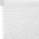 Changshade Cordless & Light Filtering Cellular Shade, Tools-Free Pleated Polyester Honeycomb Shade, Light Blocking Window Shade and Blind, 33 inches Wide, White CEL33WT72B