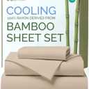 100% Rayon Derived From Bamboo - Bamboo Sheets Twin XL Size - Cooling Sheets for Twin XL - Soft, Breathable & Hotel Luxury Bedding - 1 Flat & 1 Fitted & 1 Pillowcase w/ 18 Inch Deep Pockets - Wheat