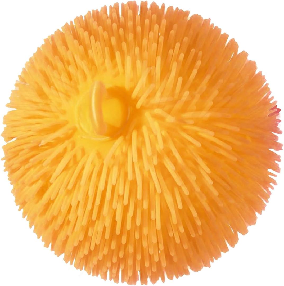 Orange Puffer Balls 7 Inch Stress Stretchy Sensory Ball Spiky Stress Relief and Sensory Stimulation for Fun Fidget Anxiety Game Classroom Prizes Party Favors (Orange)