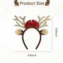 2 x Christmas Headbands for Women Gold Reindeer Antlers Headband for Womens Christmas Headband Holiday Headbands for Women