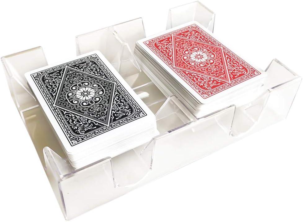 Yuanhe Clear 2 Deck Canasta Playing Card Tray-No Swivel Base