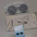 Retro Round Sunglasses for Men Womens Vintage Trendy Circle Sunglasses Costume Cosplay Sun Glasses UV400 Protection (Blue/Transparent Grey)