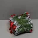 Christmas Garland with Lights, 9FT 30 LED Prelit Christmas Garland for Mantle,Outdoor Indoor Christmas Decorations Garland Battery Operated with Timer, Bows,Flowers,for Stairs,Railing,Fireplace,Door