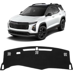 KUST Car Dash Cover for Chevrolet/Chevy Equinox 2025 2026 (Not fits for Equinox EV) Polyester Dashboard Cover Non-Slip Interior Accessories for Equinox Custom Fit Dash Mat No Glare Black (18.9''55.12''(Chevrolet Equinox 2025-present))