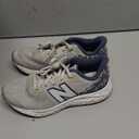 New Balance Unisex-Child Fresh Foam Arishi V4 Lace-upRunning Shoe (4 Big Kid, Grey Matter/Vintage Indigo/Melon Water)