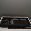 Tribesigns Height Adjustable C Table with Wheels, Mobile Couch Snack Side Table with Tiltable Drawing Board, Sofa Bedside Laptop Stand C Shaped TV Tray with Storage Shelves (Brown)