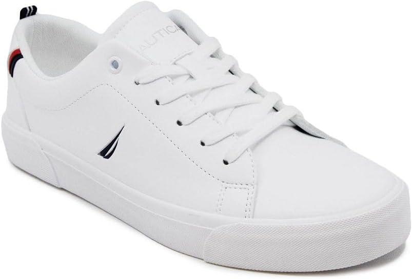 Nautica Men's Casual Shoe, Classic Lace-Up Low Top Loafer, Fashion Sneaker - in Medium & Wide Width Sizes (8.5, Graves-white/Navy)
