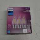 PHILIPS LED 75W BA11 3-Pack Ultra Definition Soft White (2700K) 700 Lumen (6.6W = 75W) Dimmable Clear Flicker-Free Candelabra Light Bulbs Fits E26 or E12 Sockets