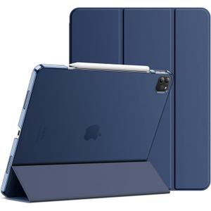 JETech Case for iPad Pro 12.9-Inch (6th/5th Generation, 2022/2021 Model), Slim Stand Hard Back Shell Smart Cover with Auto Wake/Sleep (Navy)