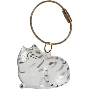 Cat Pet Keepsake Funeral Supplies: DIY Pet Fur Memory Capsule, Memorial Keychain for Cats, Transparent Transparent Material Pets Fur Keepsake, Self-Fill cat Memorial Gift for Pets Lovers (No.4)