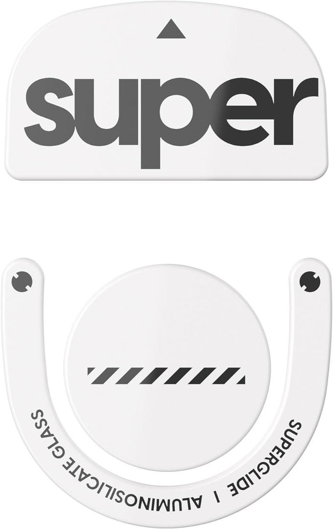 Superglide Glass Mouse Skates for Logitech G Pro X Superlight 2 (Type-C, White) - Ultra Smooth Glide, Durable Glass Mouse Feet