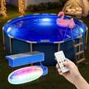 APONUO 2 Pack Solar Pool Lights, Pool Solar Lights for Above Ground Pools with Remote, IP68 Waterproof, RGB Color Changing Solar Powered Pools Light for Pond, Fountain,Yard (Blue)