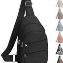 Tuwubi Crossbody Bags for Women, Sling Bag for Men, Small Hiking Backpack Anti Theft Lightweight for Outdoors Travel (M, Black)