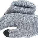 Heat Logic Unisex Thermal Soft Knitted Winter Gloves, Touch Screen Texting Cold Weather Warm Gloves for Men & Women (Grey)