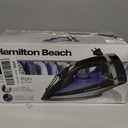 Hamilton Beach Steam Iron for Clothes & Garment Steamer with Smooth Press Stainless Steel Soleplate, 1200 Watts, 8 Retractable Cord, Black (14214)