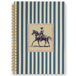 XPH Western Cowboy Spiral Notebook, Retro Wild West Journaling Notebooks for Note Taking, Rodeo Cowboy Blue Striped Hardcover Journal for Writing 160 Pages 5.5 x 8.3 Inch, Western Gifts for Men