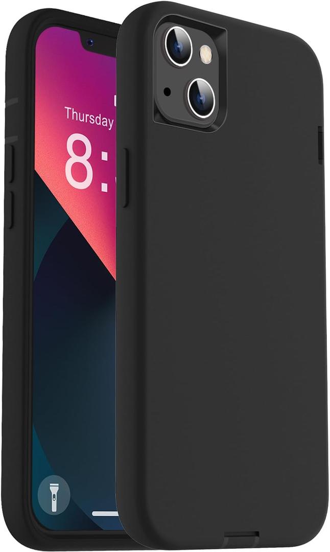 2 x ORIbox for iPhone 13 mini Case for iPhone 12 mini Case Black, [10 FT Military Grade Drop Protection], The Liquid Silicone Heavy Duty Shockproof Anti-Fall Case for iPhone 13/12 mini,5.4 inch, Black