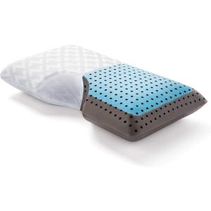 MALOUF Z Shoulder CARBONCOOL LT OMNIPHASE Memory Foam PillowContinual Temperature Regulationfor Side Sleepers, Gray, Queen/Shoulder Cutout