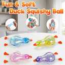 Cute Duck Squishy Sugar Stress Ball,Soft Duck Stress Relief Sugar Ball Toys and Moldable Slow Rise Relaxing Sensory Fidget Stress for Anxiety Relief (Blue+Pink)