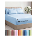 Extra Deep Queen Sheet Set - 6 Piece Breathable and Cooling Sheets - Hotel Luxury Bedding for Women, Men, Kids & Teens - Easy Secure Fit - Soft, Wrinkle Free & Comfy - Extra Deep Pockets - Light Blue