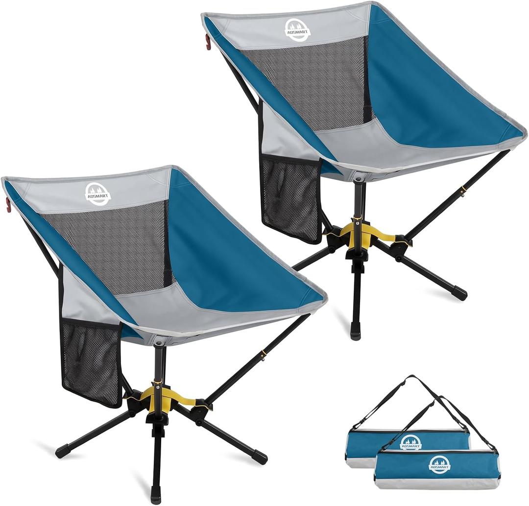 ADSMART Portable Camping Chair Lightweight Folding Chair for Camping - Outdoor Chair Supports 300 Lbs - Camp Chair Outdoor Adventures