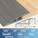 Vinyl Floor Transition Strip Door Threshold Self Adhesive 36 inch, Thresholds for Doorways, Edge-Reducer Transition-Strips for Door/Floor (Wood Grain Gray)