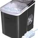Frigidaire EFIC123-SSBLACK Compact Countertop Ice Maker, 26lbs of Ice per Day, Black Stainless