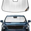 Windshield Sun Shade for Cadillac XT4 2019-2025. Reflective Aluminum Film Front Window Sunshade - BLAZBLOCK (Classic Shiny Silver)