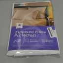 Ultra Soft Pillow Protectors with Zipper Standard Size - Set of 4 Breathable Pillow Covers - 100% Protection Against Stains, Dust & Dirt - Machine Washable (White)