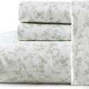 Laura Ashley - Queen Sheet Set, Buttery-Soft Bed Sheets with a Naturally Silky Smooth Cotton Sateen Lightweight Feel - Matching Pillowcases & Fitted Sheet (Fiona Green)