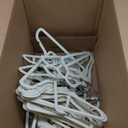 Amazon Basics Slim, Velvet, Non-Slip Sturdy Clothes Hangers, 50-Pack, Ivory/Silver