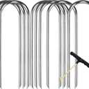 Trampoline Stakes high Wind, Heavy Duty Trampoline Anchors, Galvanized Steel Wind Stakes for Trampoline (Silver 8pcs 10inch)