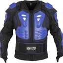 Motorcycle Body Armor Jacket with Chest Spine Protection (Blue, M)