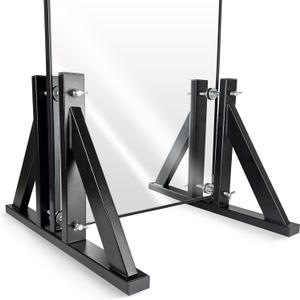 2Pack Mirror Stand for Floor, Heavy Duty Iron Floor Mirror Stand, Adjustable Mirror Holder Stand for Large Mirror, Plate, Poster, Black Mirror Stand for Bedroom, Living Room, Cloakroom