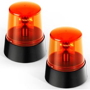2Pcs Red Rotating Strobe Light, Battery Operated 360 Degree Rotating Light, Disco Bar Party Decorative Light