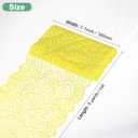 M METERXITY 5-Yard 7.1 Inch Wide Elastic Lace Fabric, Ribbon Stretchy Trim Lace W Floral Pattern for Bridal Wedding Decorations/Garment/Dress Sewing/DIY Crafts/Gift Bouquet [Light Yellow]