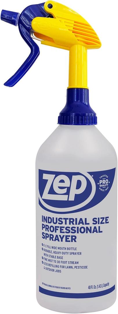 Zep Industrial Sprayer Bottle - 48 Ounces C32810 - Up to 30 Foot Spray, Adjustable Nozzle