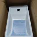 16" x 9" Wall Mount Bathroom Sink Rectangule Floating Sink Porcelain Ceramic White Bathroom Vessel Sink Left Hand Set