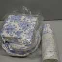 Pickmesh 252 Pcs Blue Floral Tea Party Supplies for 36 Guests Blue and White Porcelain Paper Disposable Dinnerware Floral Teacups with Handle and Saucers Set for Tea Party Decorations Birthday Wedding