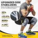 CAMBIVO 2 Pack Knee Brace for Men and Women, Knee Sleeves with Patella Gel Pad and Side Stabilizers, Knee Compression Sleeves for Knee Pain Relief, Running, Workout-Elite Motion Series (Gray, Medium)