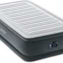 Intex Twin Size Air Mattress, 18in Height, Built-in Pump, Dura-Beam Deluxe Comfort-Plush - Portable Inflatable Blow-up Bed for Camping, Travel, Guests (Grey)