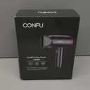 CONFU Ionic Blow Dryer 1600W, Portable Lightweight Fast Drying Negative Ion Hairdryer Blowdryer, 3 Heat Settings & Infinity Speed, with Diffuser and Concentrator Nozzle for Home & Travel (Grey)