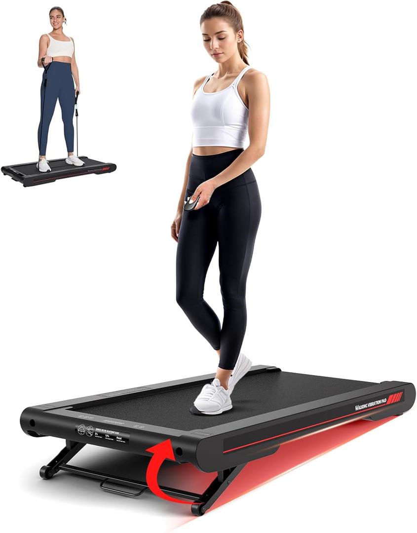 Sperax Walking Vibration Pad with Manual Incline,4-in-1 Under Desk Treadmill with APP Vibration Machine, Suitable for Home and Office use