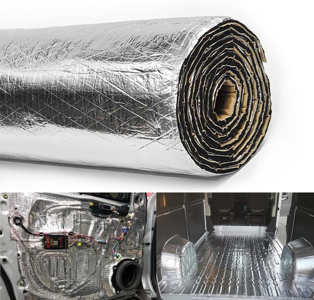 200mil 36.16 Sqft Car Sound Deadener Deadening Mat Noise and Heat Shield Insulation Closed Cell PE Foam Vibration Dampening Material for Car Hood Trim Roof Door and Trunk
