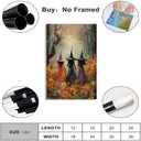 Vintage Halloween Wall Art Print Magical Beautiful Enchanting Witches In The Woods Canvas Poster Witch Decor Vintage Room Decor for Home Living Room Aesthetic 24x36inch Unframed